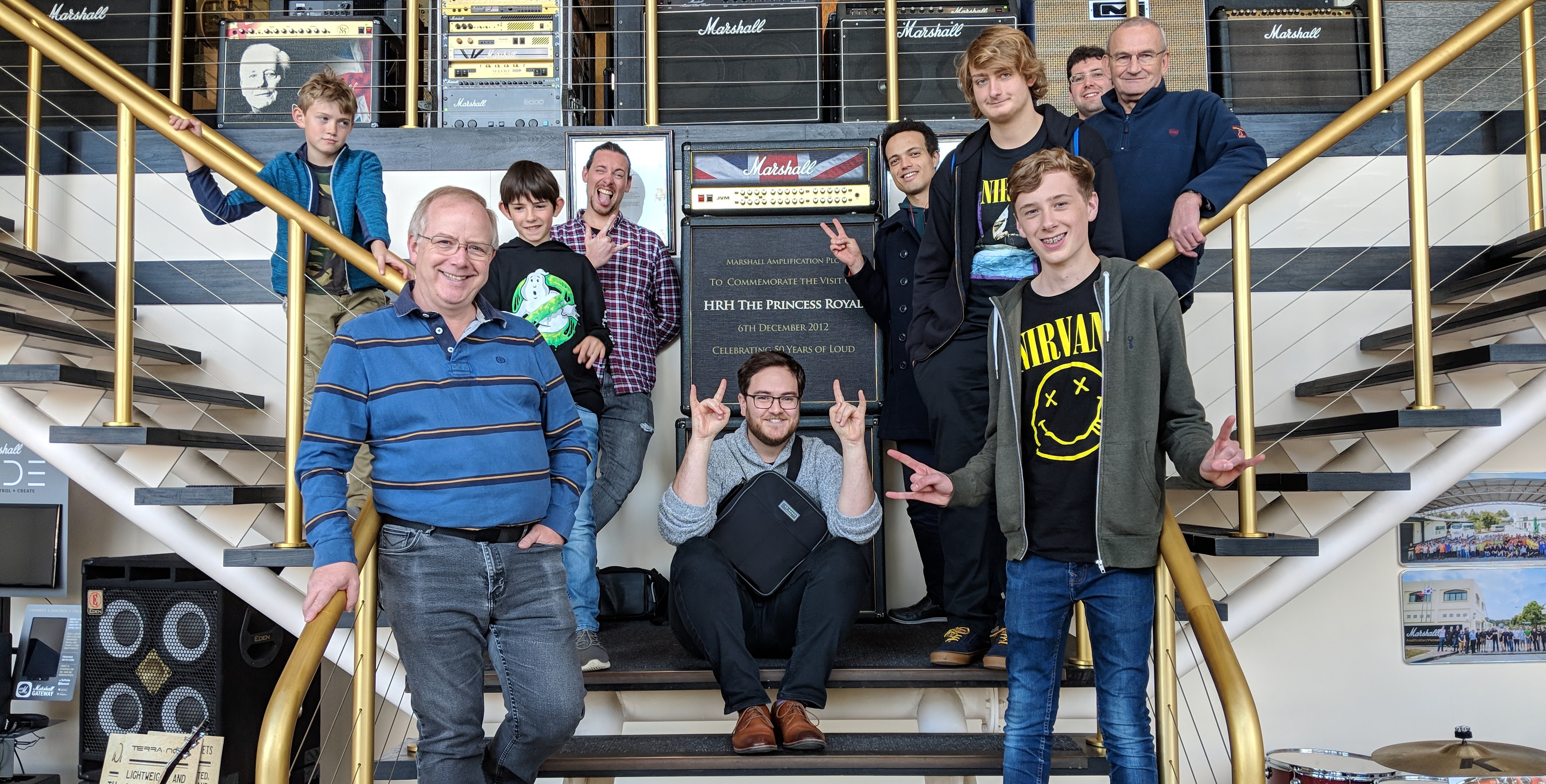 JT and our students on a Shool trip to the Marshall factory in Bletchley, Milton Keynes.